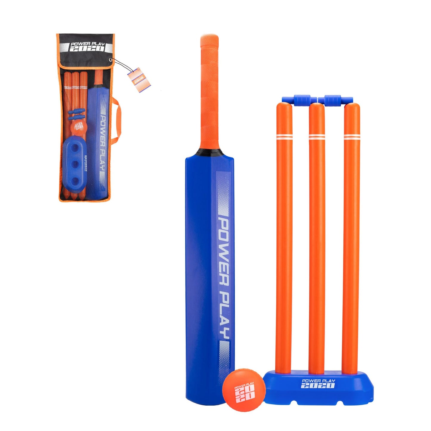 Powerplay Plastic Cricket Set Size 1 for Kids, Lightweight Ball, Stumps & Bat – Fun Outdoor Cricket Set