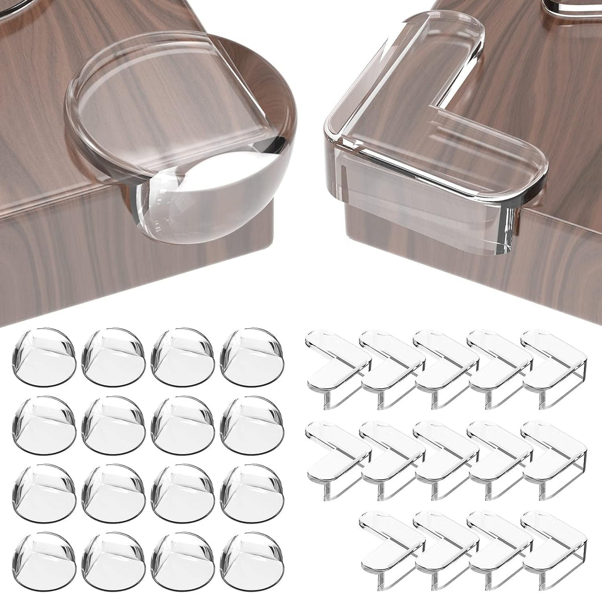 Peakally Corner Protectors for Baby Pack of 12, Thick Table Furniture Edge Protectors for Kids with Strong Adhesion, Corner Guard & Edge Safety Bumpers Clear - 6 R and 6 L