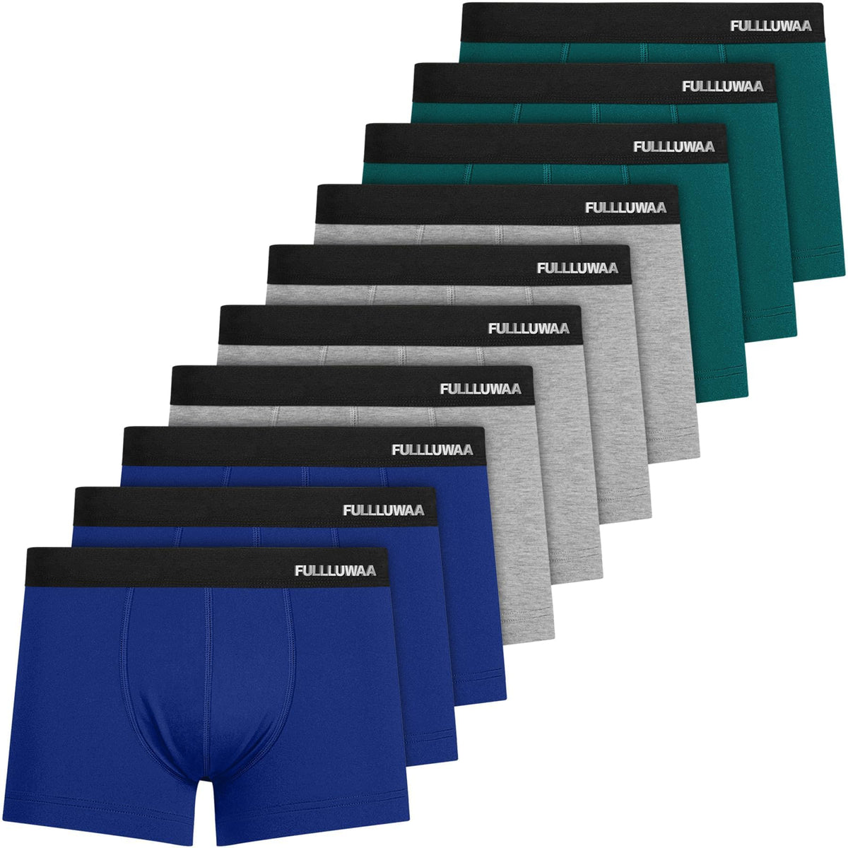 Fullluwaa Mens Boxers Cotton 10 Pack, No Scratch, Breathablee and Soft