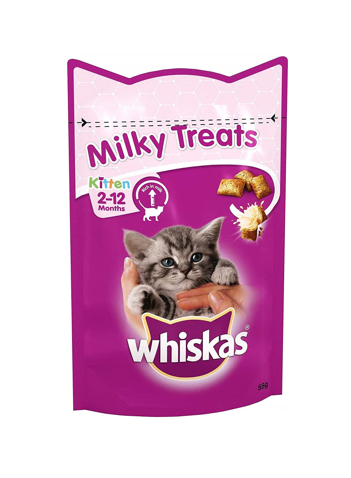WHISKAS Crunch 100g (Pack of 6) - Tasty Topping Adult Cat Treat Biscuits