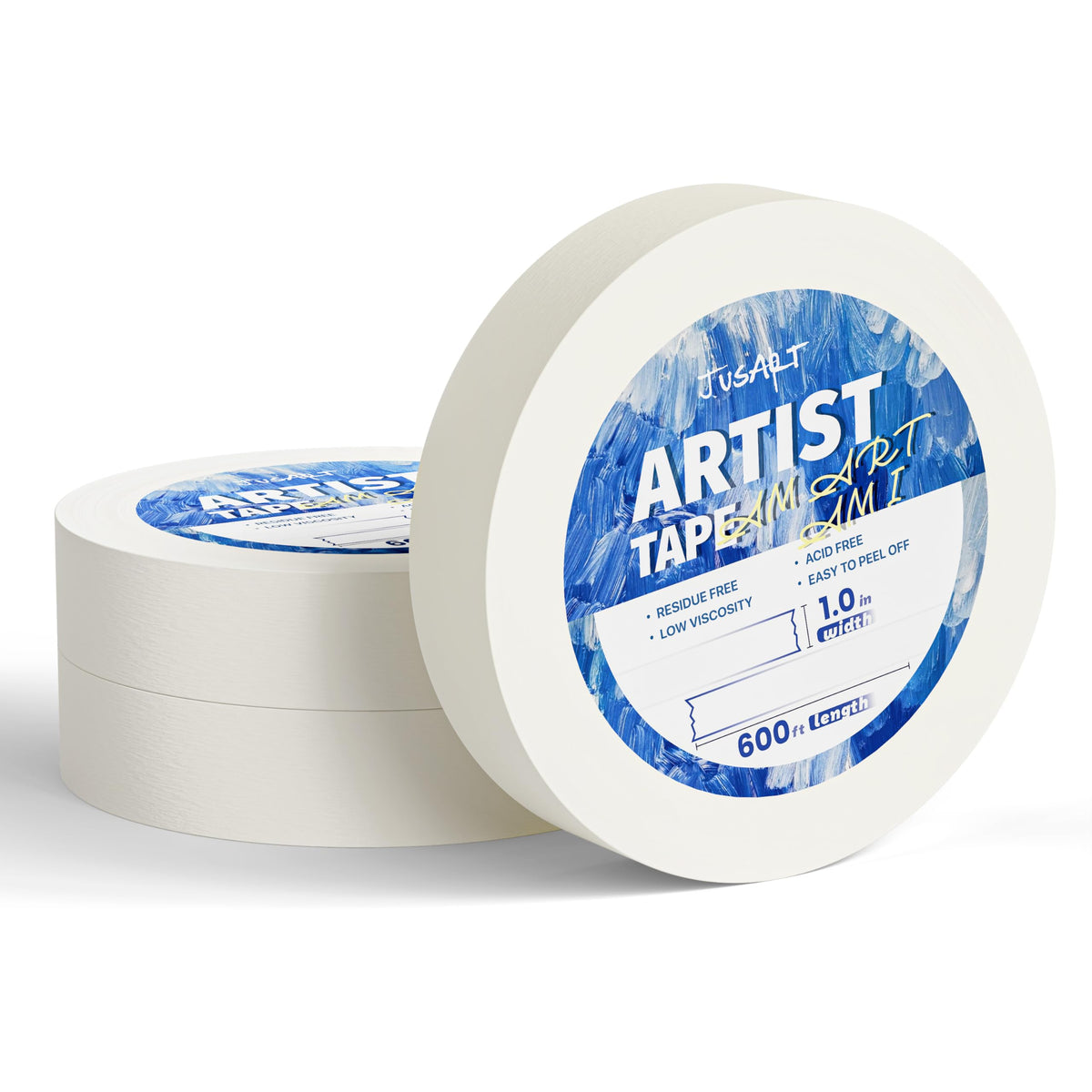 JusArt Artist Tape for Watercolor Paper, 1/2 inch Wide 200FT Long
