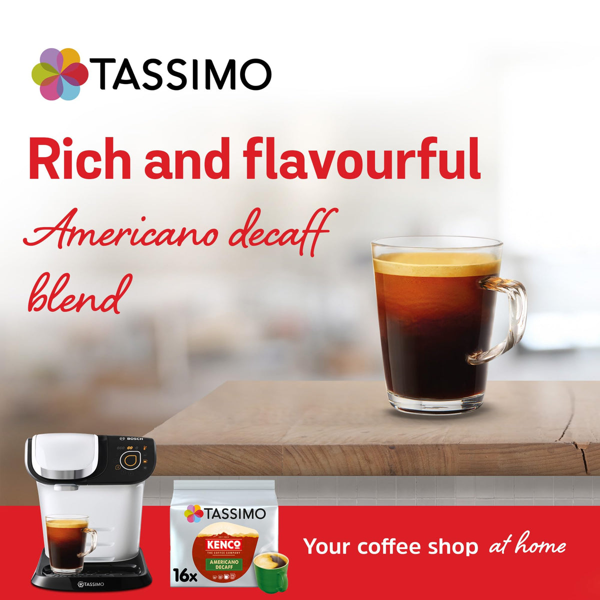 Tassimo Kenco Americano Grande XL Coffee Pods x16 (Pack of 5, Total 80 Drinks)