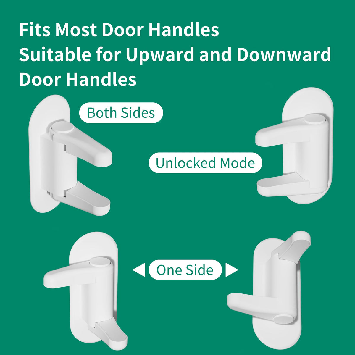 Moonybaby 2 Pack Door Lever Safety Lock, Door Locks for Children, Child Door Handle Lock, Baby Proofing Door Lock Without Drilling, Strong Adhesive, Easy to Install, No Tools Required (White)