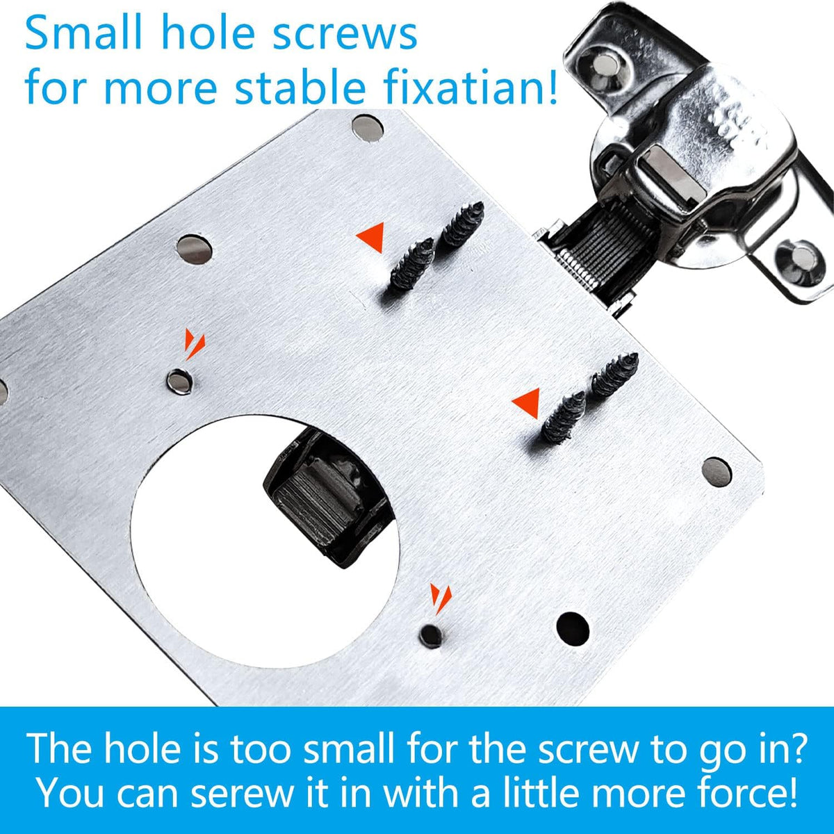 Hinge Repair Plate,4PCS Cabinet Hinge Repair Plate with Customized Screws,Stainless Steel Kitchen Cupboard Door Hinge Repair Brackets with Holes