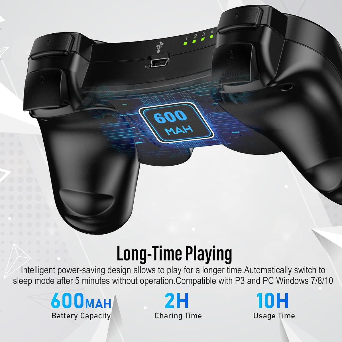 Controller for PS-3, Pack of 2 Wireless Controller