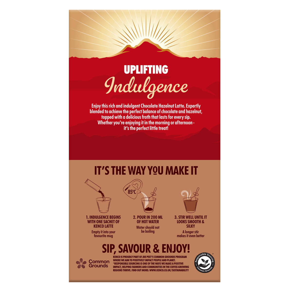 Kenco Iced Hot Salted Caramel Latte Sachets x8 (Pack of 5, Total 40 Sachets)