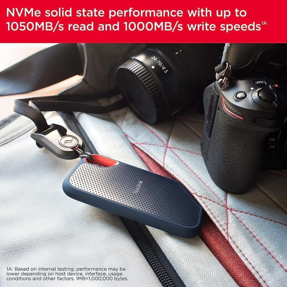 SanDisk Extreme Portable SSD 1TB - Up to 1050MB/s Read Speeds (Older Model)