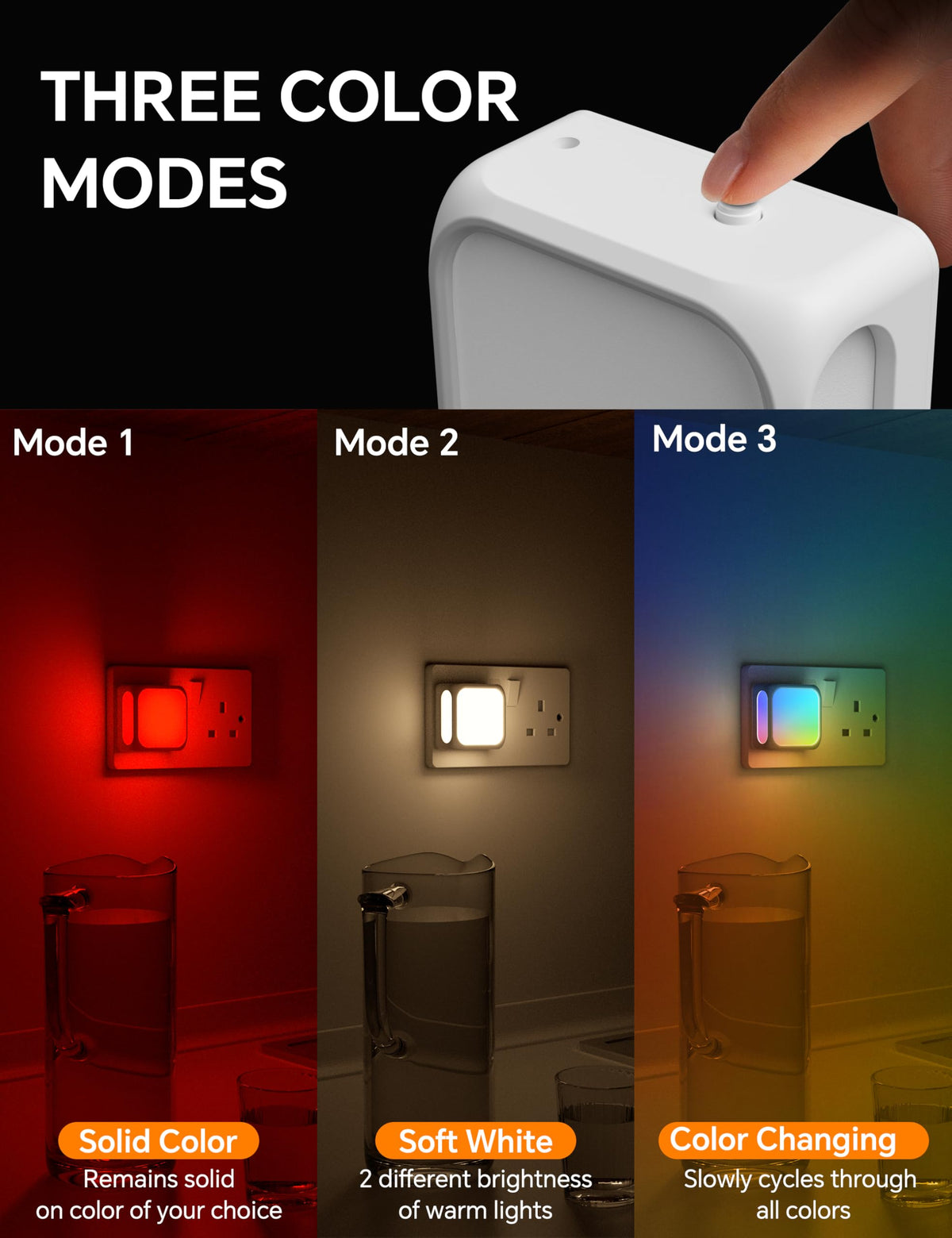 PURSNIC Night Light Plug in Wall, Dusk to Dawn, 3000K Warm White, 4 Pack