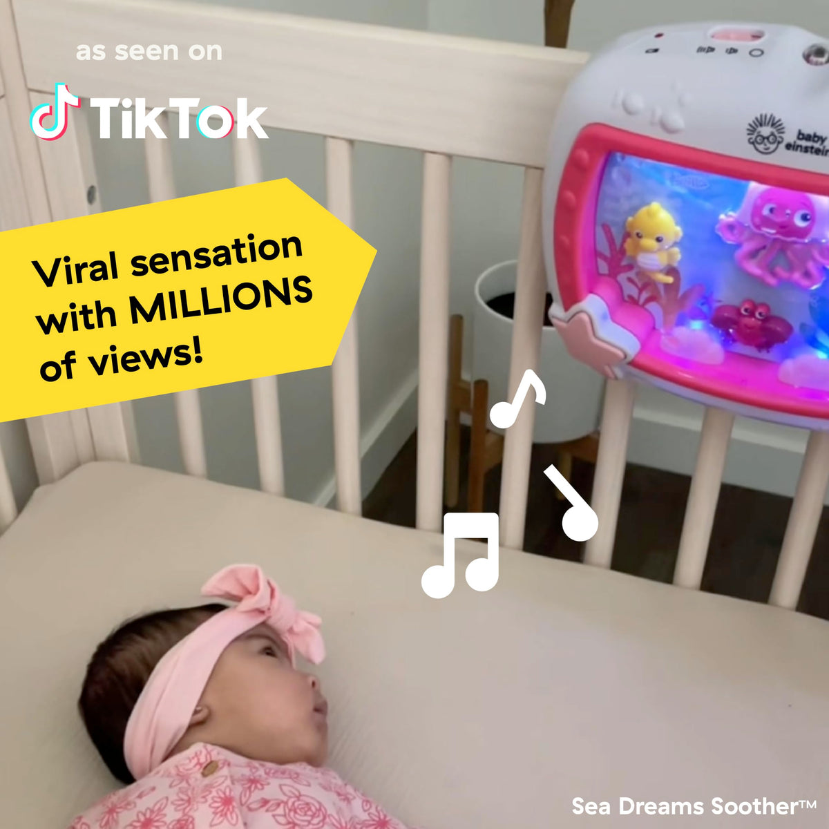 Baby Einstein Sea Dreams Soother, Crib Toy with Remote, Baby Sleep Aid, Calming Lights & Melodies, Newborn and Up