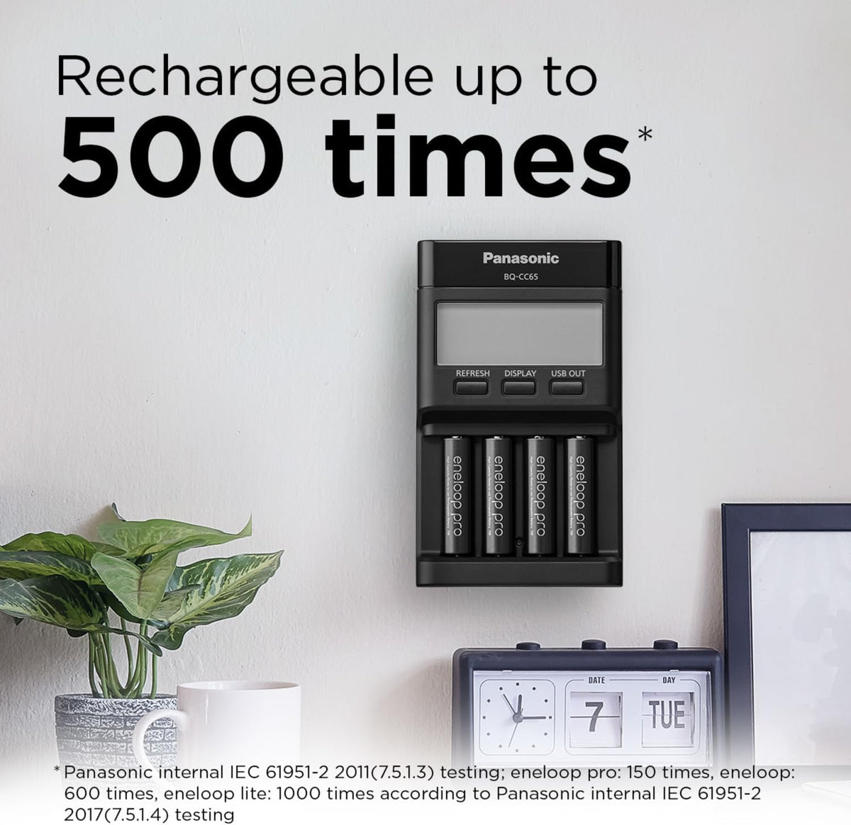 eneloop pro Rechargeable AA Batteries (4 Pack) 2500 mAh NiMH