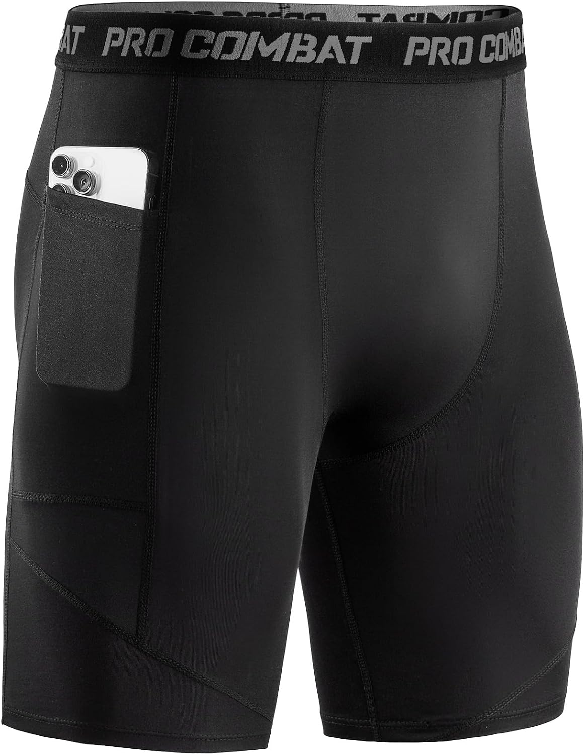 Niksa Compression Shorts Men, 1 Pack or 3 Packs Gym Running Shorts with Pockets Sports Anti Chafing Underwear Base Layer Shorts Quick-Drying Fabric Undershorts Men’s Workout Shorts