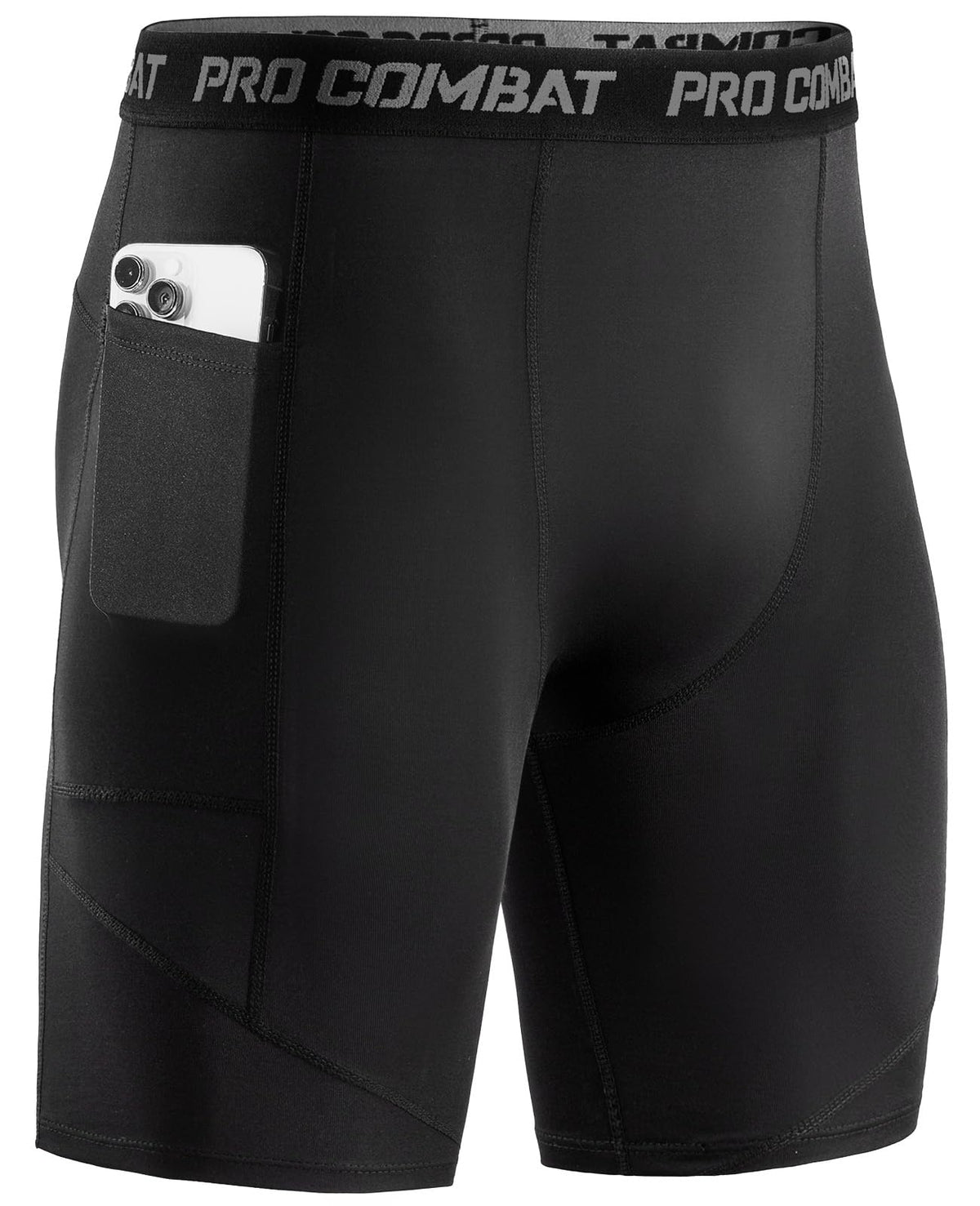 Niksa Compression Shorts Men, 1 Pack or 3 Packs Gym Running Shorts with Pockets Sports Anti Chafing Underwear Base Layer Shorts Quick-Drying Fabric Undershorts Men’s Workout Shorts