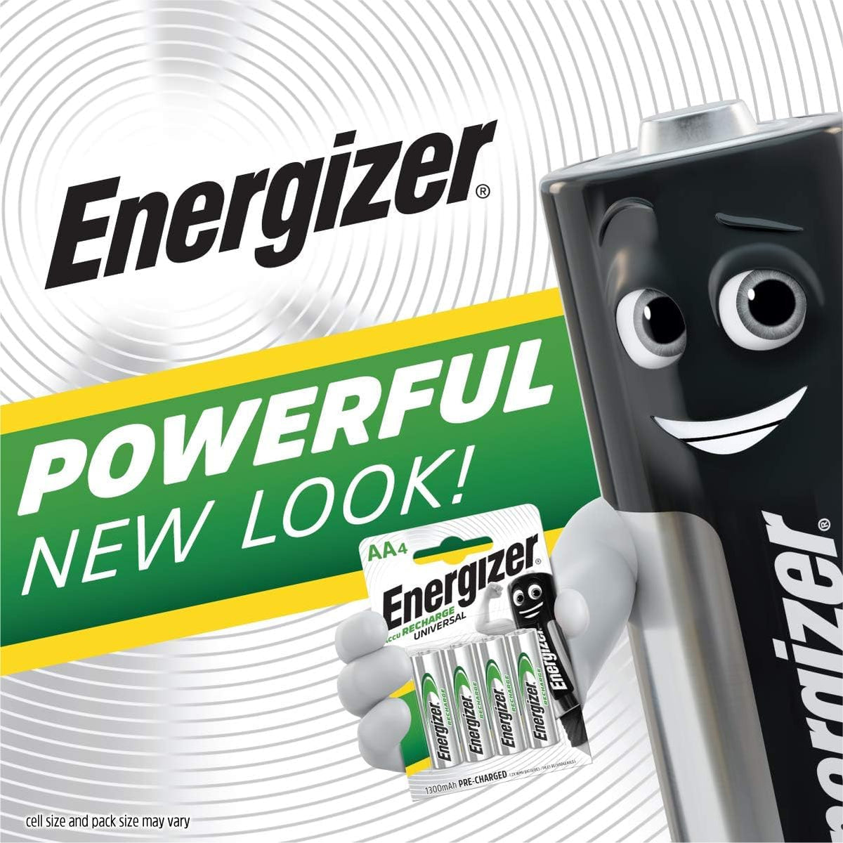 Energizer Recharge Universal Rechargeable AA Batteries (4 Pack) 1300 mAh