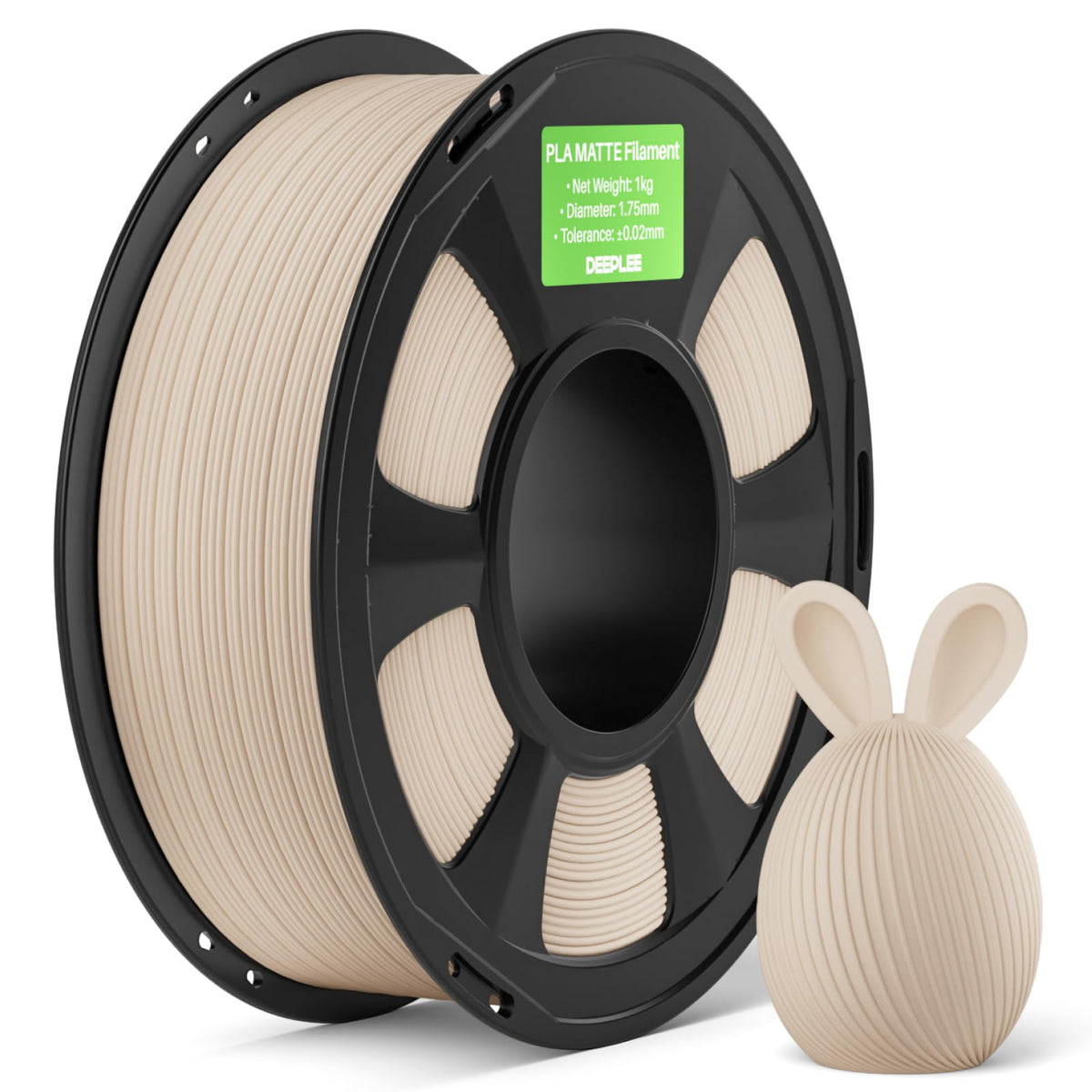 DEEPLEE Matte PLA Filament 1.75mm Matte Black 1kg(Plastic Spool)
