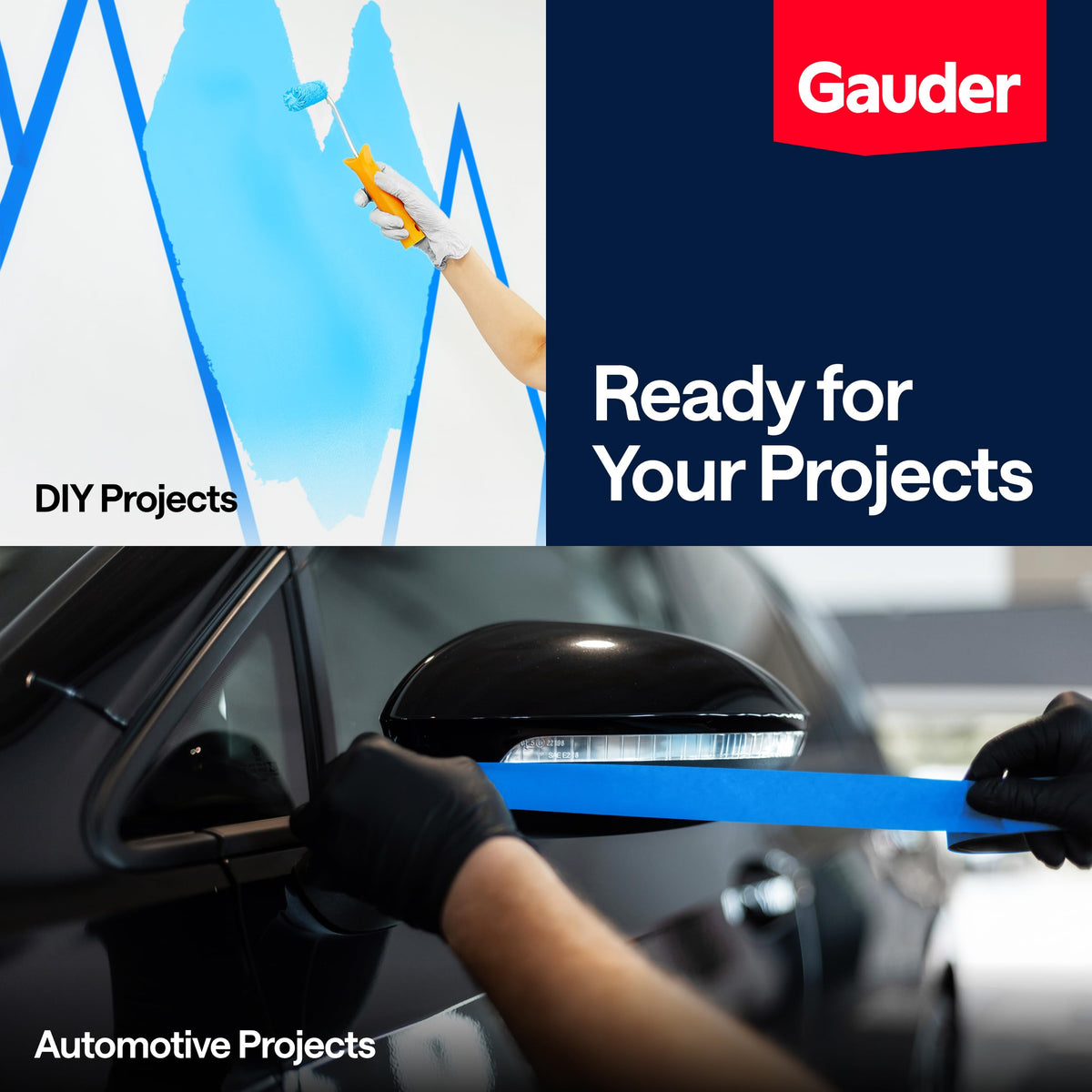 GAUDER Masking Tape for Painting, Blue Painters Tape (1 pc, 24 mm x 50 m)