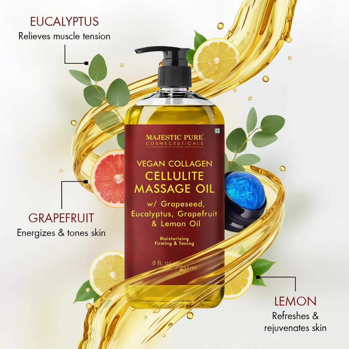 Majestic Pure Vitamin E Oil 100% Pure and Natural Oil - 236 ml