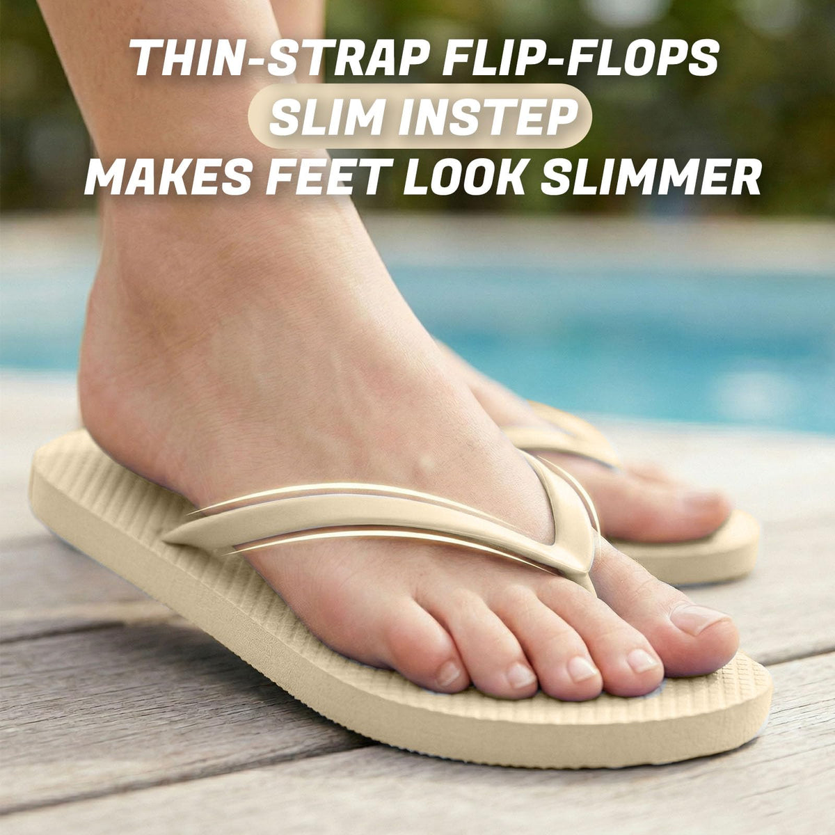 Women's Non-Slip Flip Flops Ultra Lightweight Basic Thongs Rubber Soft Slide Slip-on Shoes Beach Pool Shower Sandals