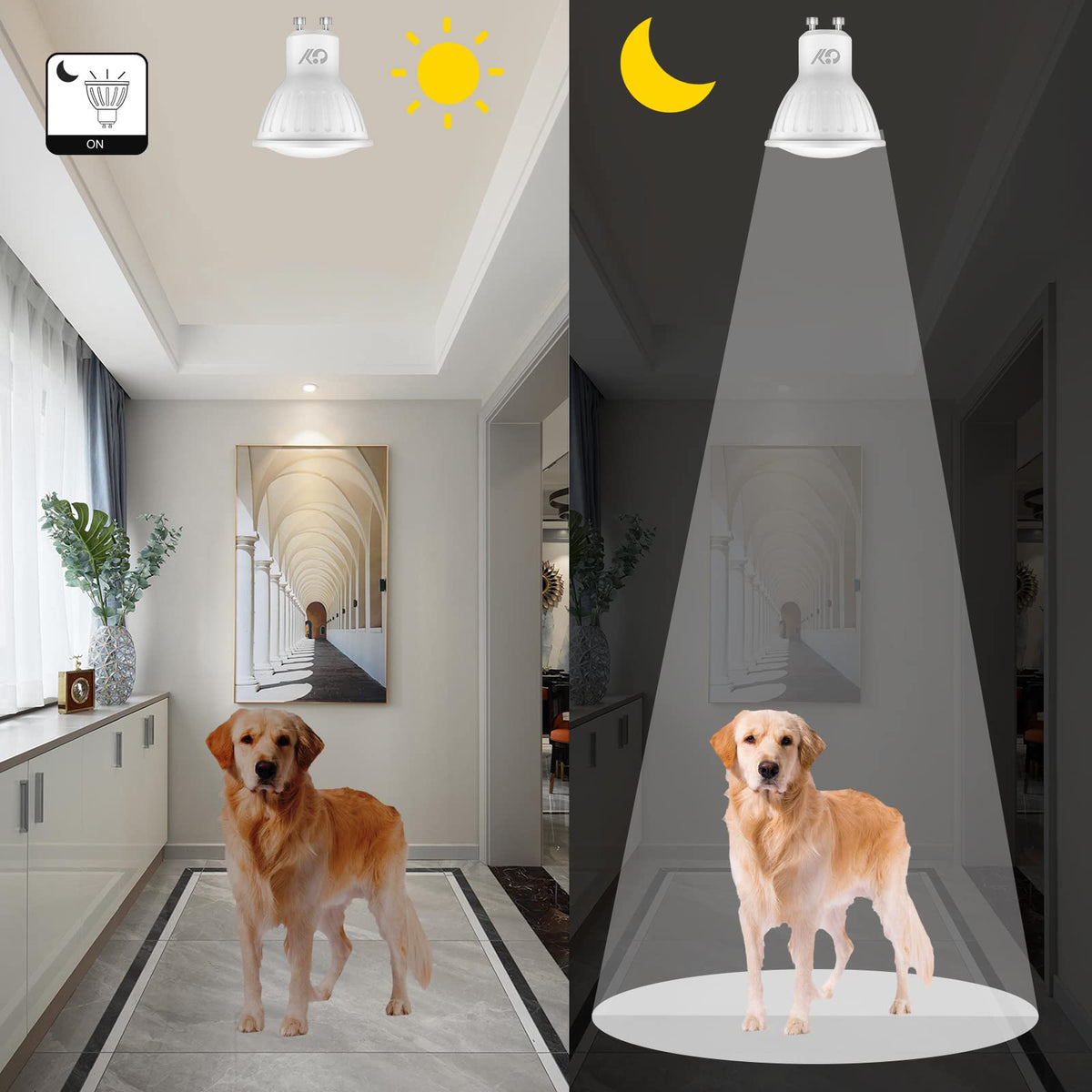 GY GU10 LED Bulbs Warm White 2700K,8W 800lm Energy Saving Light Bulbs,Equivalent to 80W 120° Wide Beam for Ceiling Non-dimmable,Pack of 12