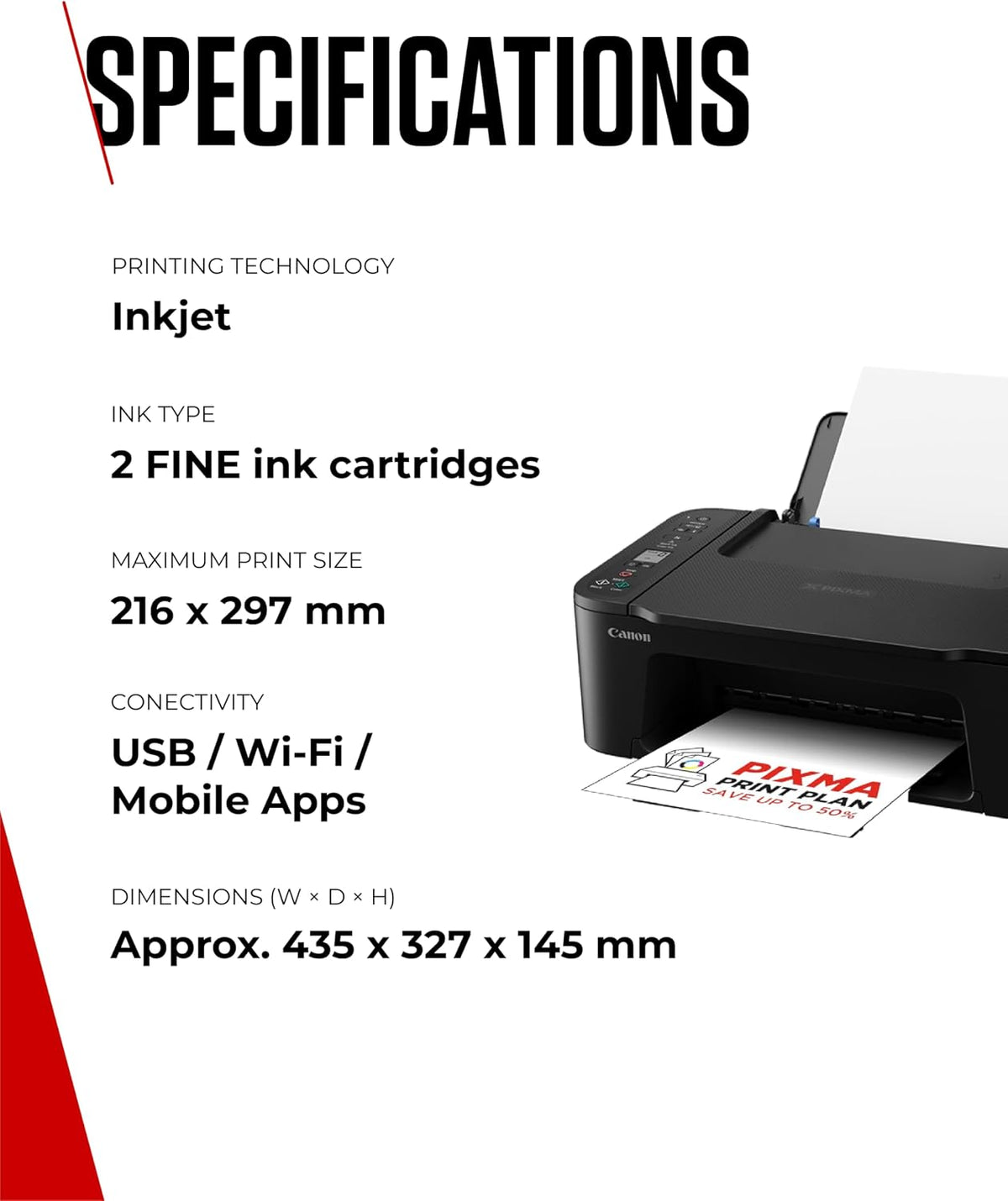 Canon PIXMA TS3750i Wireless All-in-One Inkjet Printer, Scan & Copy