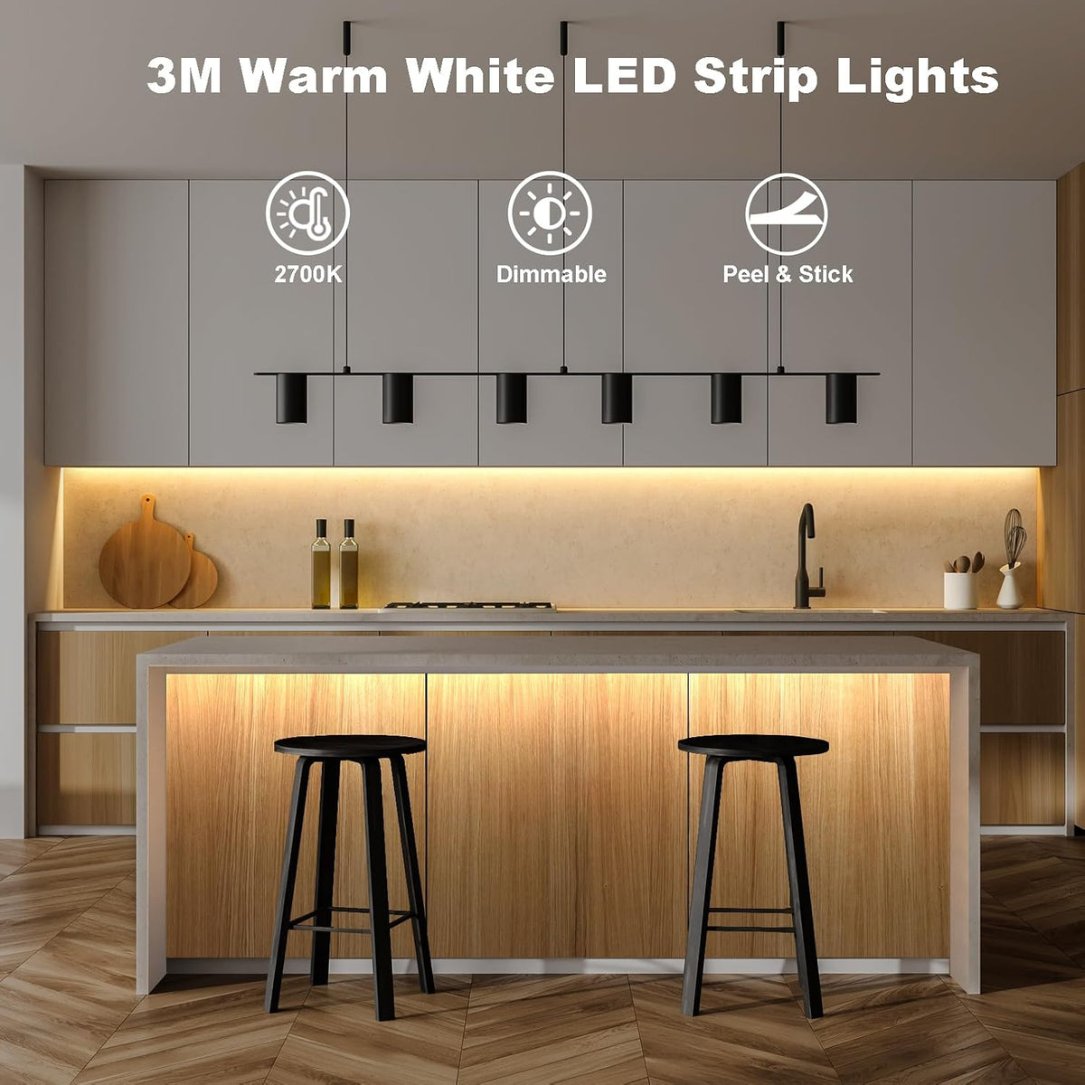 CCILAND 3M 90 LED Battery Strip Lights with Remote 8 Modes Timer
