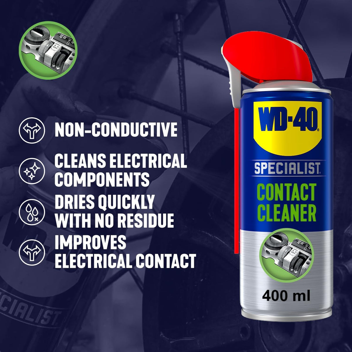 WD-40 Specialist Electrical Contact Cleaner Spray, Residue-Free - 400ml