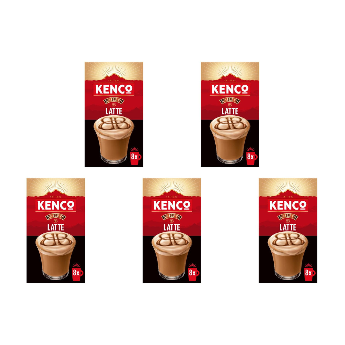 Kenco Iced Hot Salted Caramel Latte Sachets x8 (Pack of 5, Total 40 Sachets)