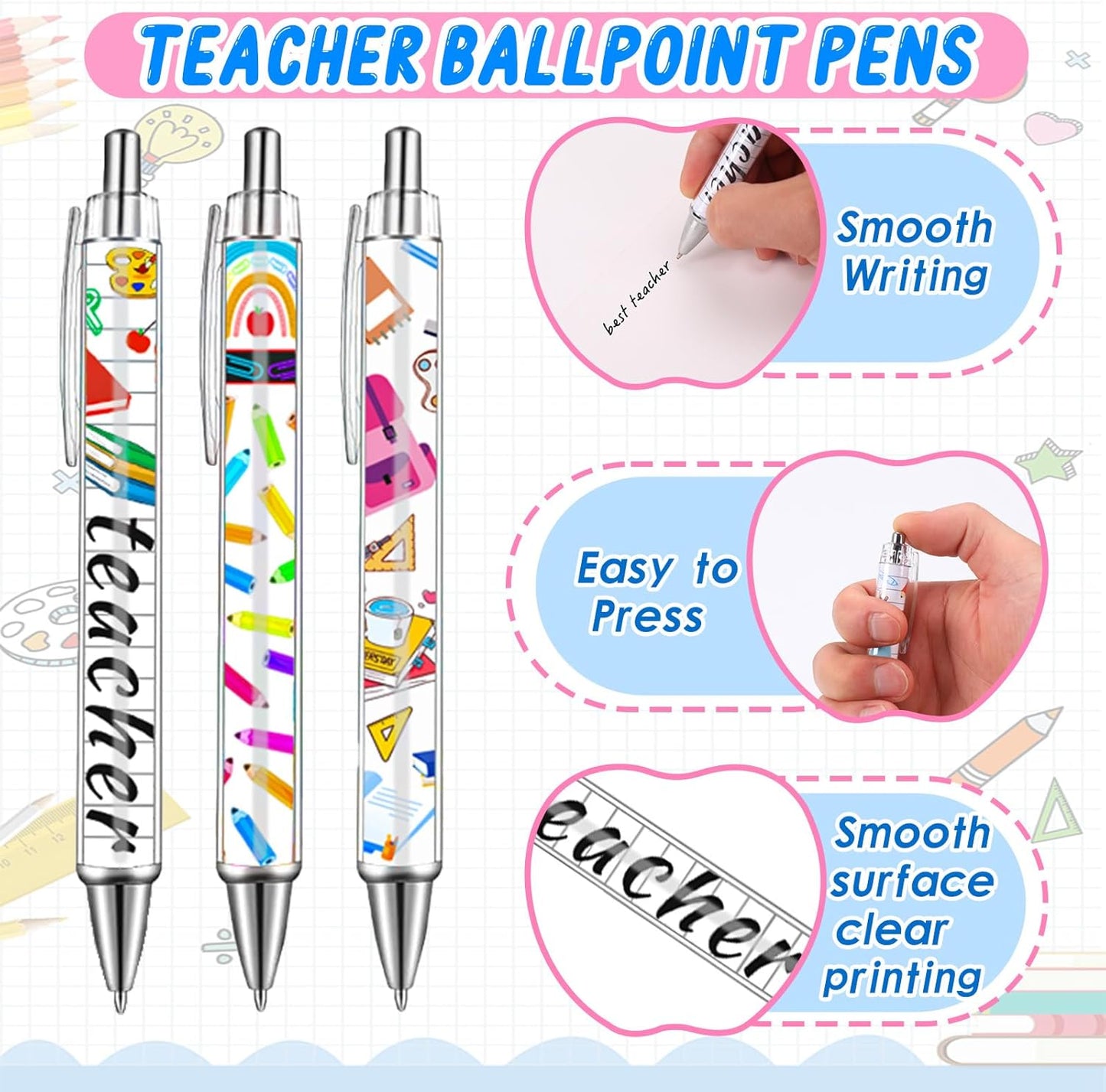 6Pack Teacher Appreciation Gifts Bulk,Teacher Gifts with Thank You Cards Keychain Ballpoint Pens Drawstring Bags, End of Year Gifts for Nursery,Mentor,Teachers,Teaching Assistant,.