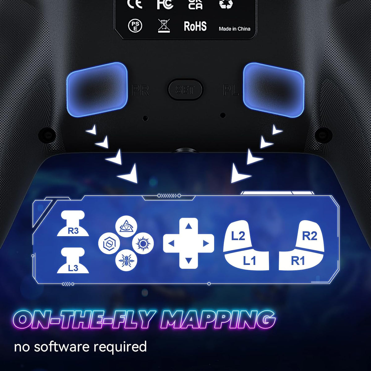 Nonbliep Wireless Controller for PS5/Slim/Pro/PC, Bluetooth Gamepad with Back Buttons, Speaker, Dual vibration, 6-Axis Sensor, Turbo, Macro, Touchpad and 3.5mm Audio Jack-Black