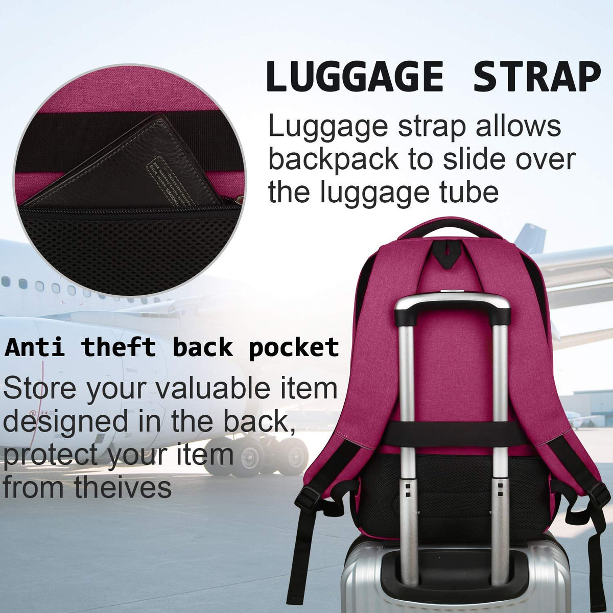KASIBON Laptop Backpack for Men, Anti-Theft Travel Backpack Business