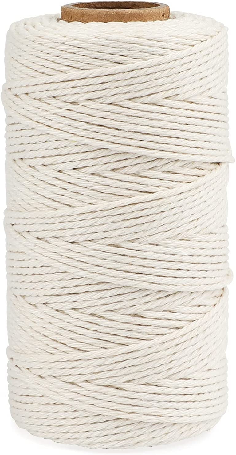 jijAcraft 4MM White Macrame Cord: 100M Cotton String Twine for Crafts