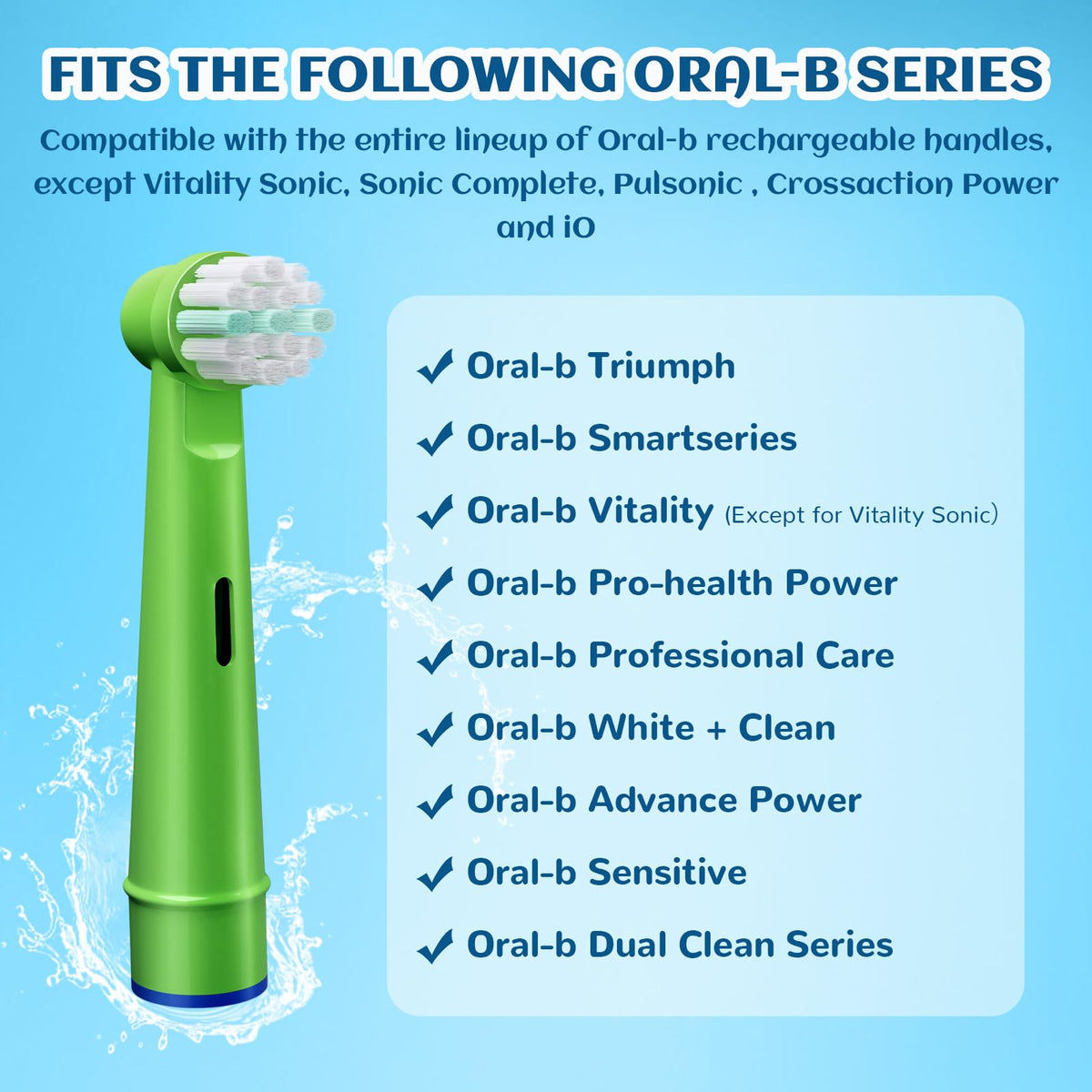 20 Pack Toothbrush Replacement Heads Black Compatible with Oral B Professional Soft Clean Electric Toothbrush Head Heads Refill Pro 500/1000/1500/3000/3757/5000/7000/7500/8000