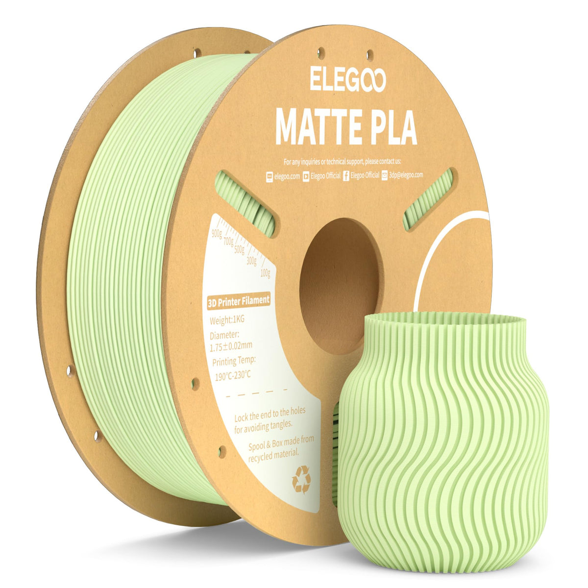 ELEGOO Matte PLA 3D Printer Filament Lavender Purple 1KG 1.75mm