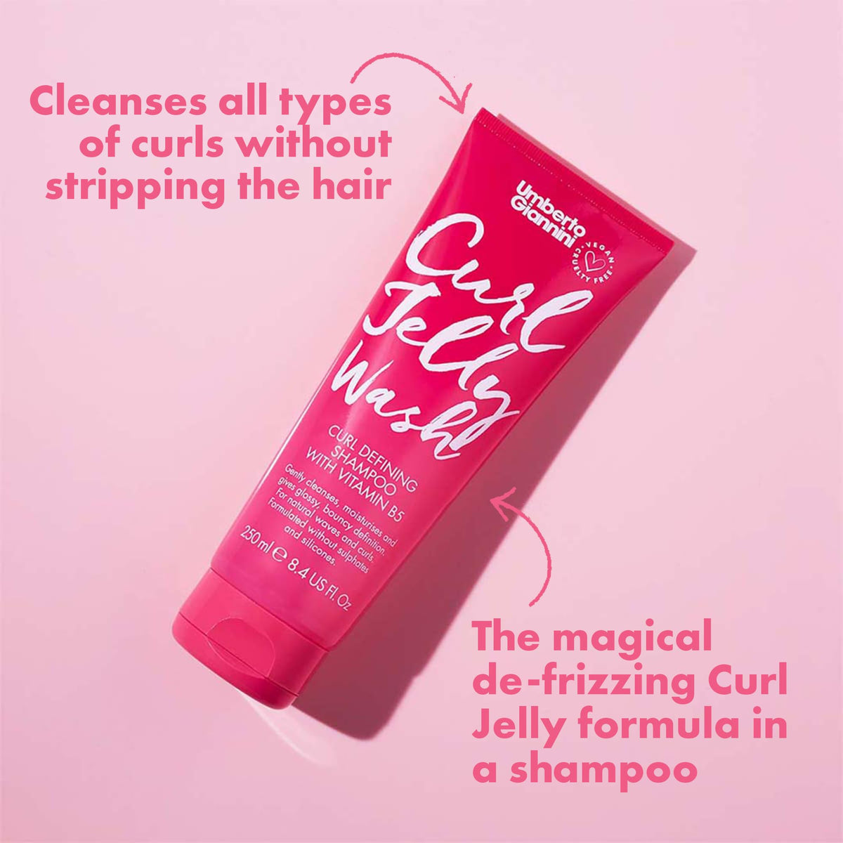 Umberto Giannini Curl Jelly Scrunching Jelly & Creme De Curl Control Cream Duo for Curly or Wavy Hair, Vegan & Cruelty Free, 2 Pack