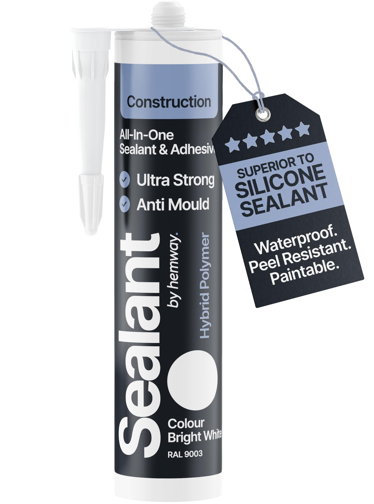 Hemway Kitchen & Bathroom Crystal Clear Sealant & Adhesive 300ml 3 Pack