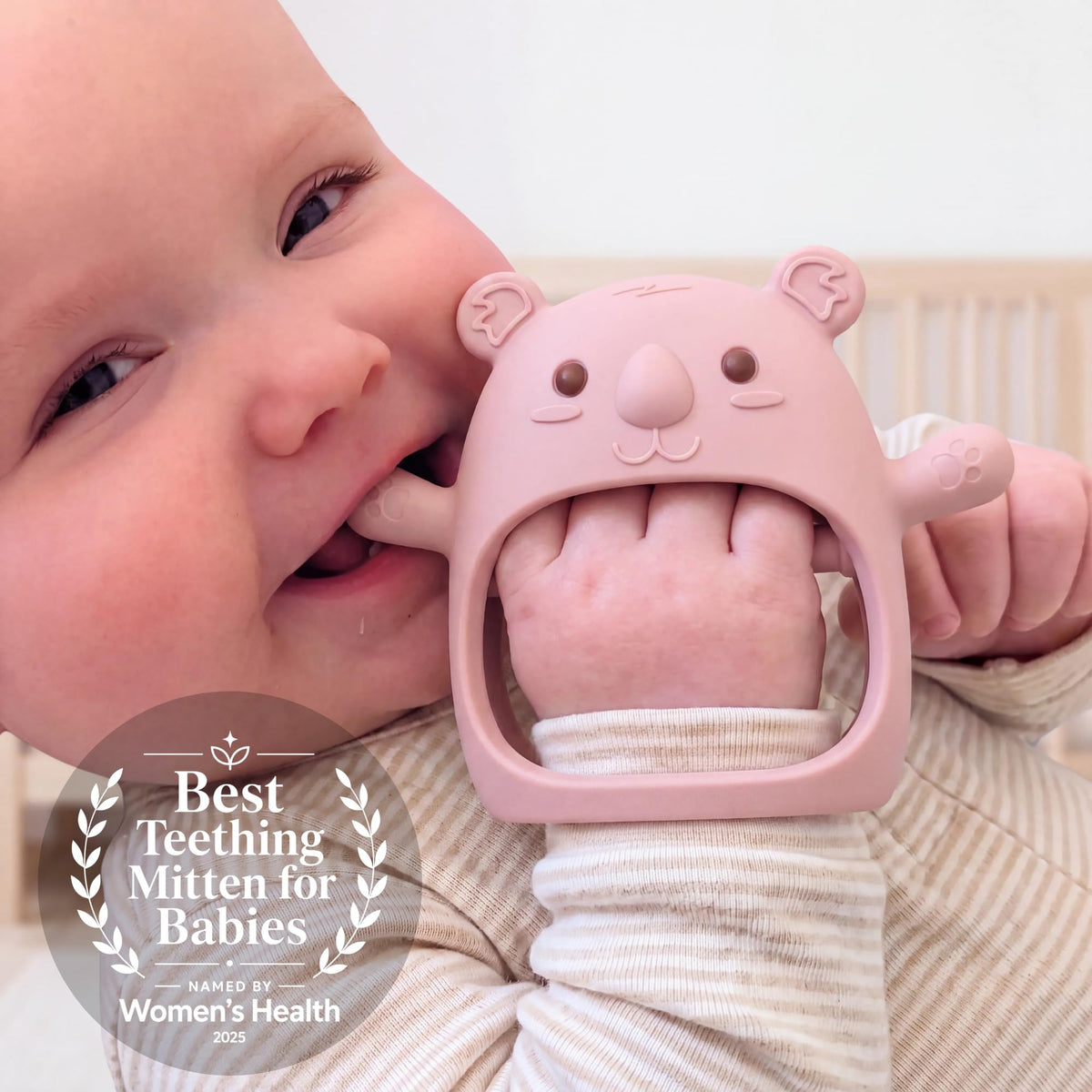 Infatot® Teething Toys for Baby Gifts – Chipmunk Silicone Mitten Teether, Soothing Glove for Infants, Baby Toys 0-6 Months, Soft Chewable Teether Toy to Prevent Finger Sucking, CM Blue.