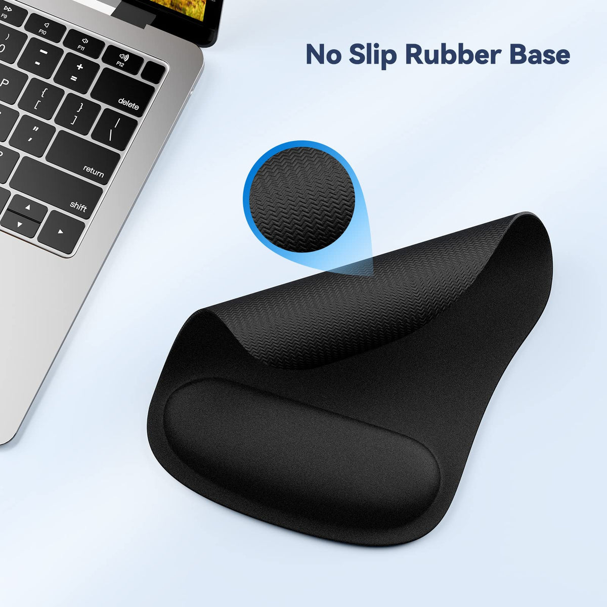 TECKNET 3 Packs Mouse Mat Wrist Support, Mouse Pad with Memory Foam Rest