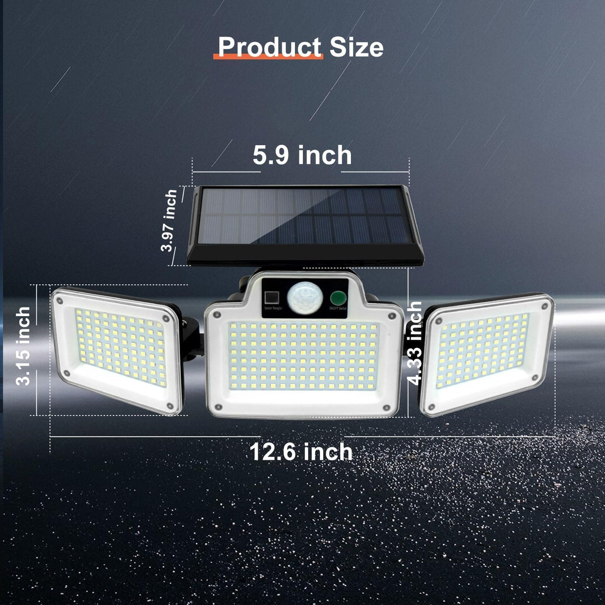 JumJam Solar Flood Lights, Security Lights Outdoor Motion Sensor for Garden
