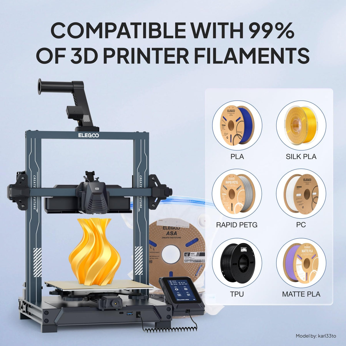 ELEGOO Filament Vacuum Kit 20 Bags Auto Pump (35x32cm)