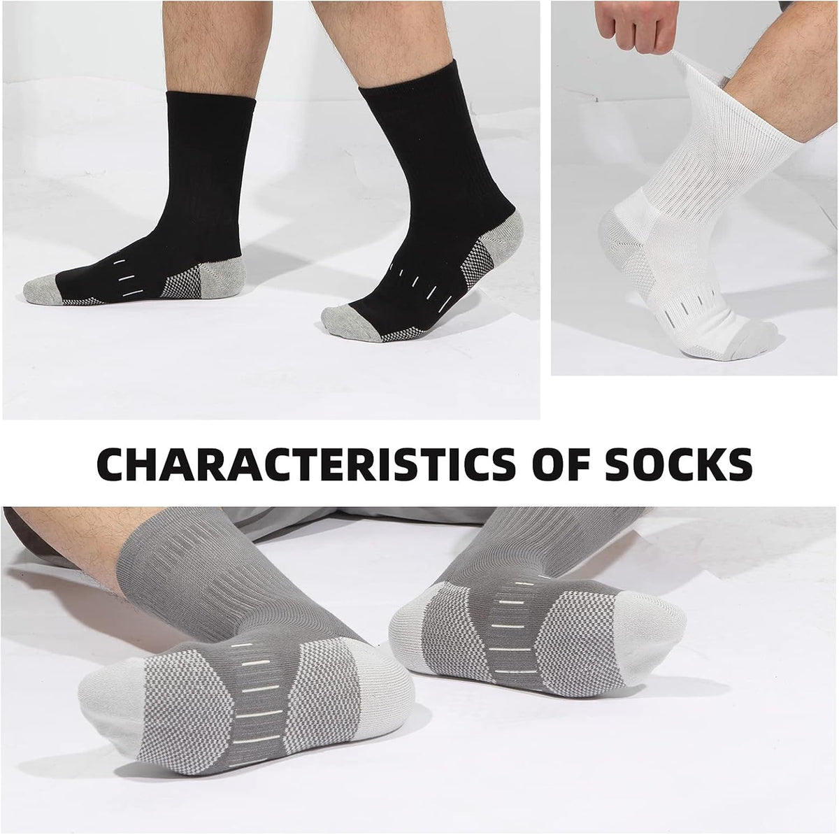 BUDERMMY Mens Socks Cushioned Work Socks Walking Socks Womens Crew Athletic Socks for Outdoor Hiking Trainer Running
