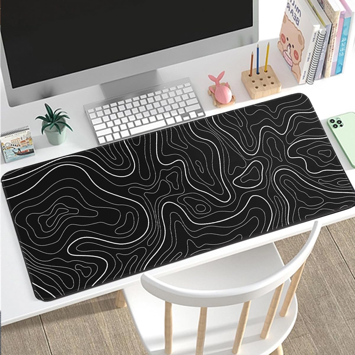Rcege Large Gaming Mouse Pad Extended Desk Mat with Non Slip Stitched Edge