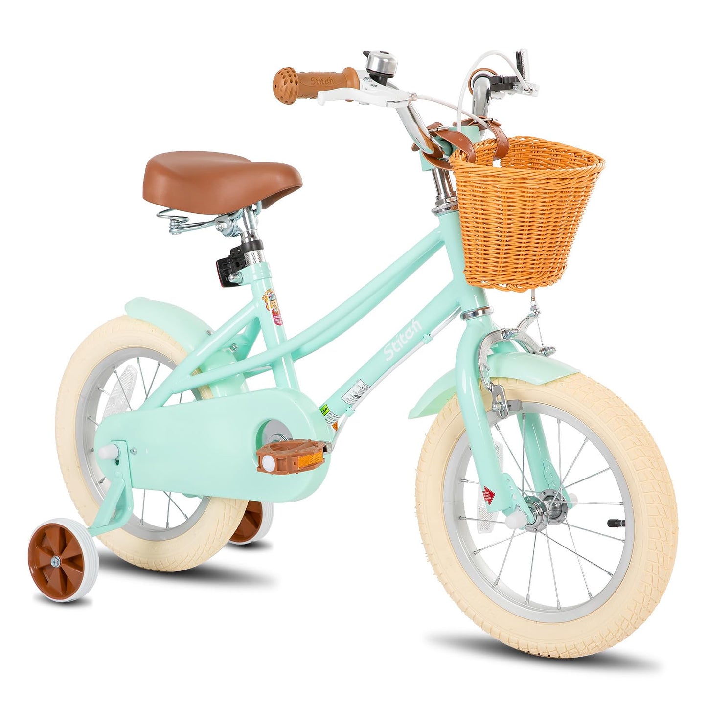 STITCH 12/14/16/20 inch Kids Bike for 3-11 years Girls, 12/14/16 Girls Bike with Training Wheels & Basket, 20 inch with kickstand
