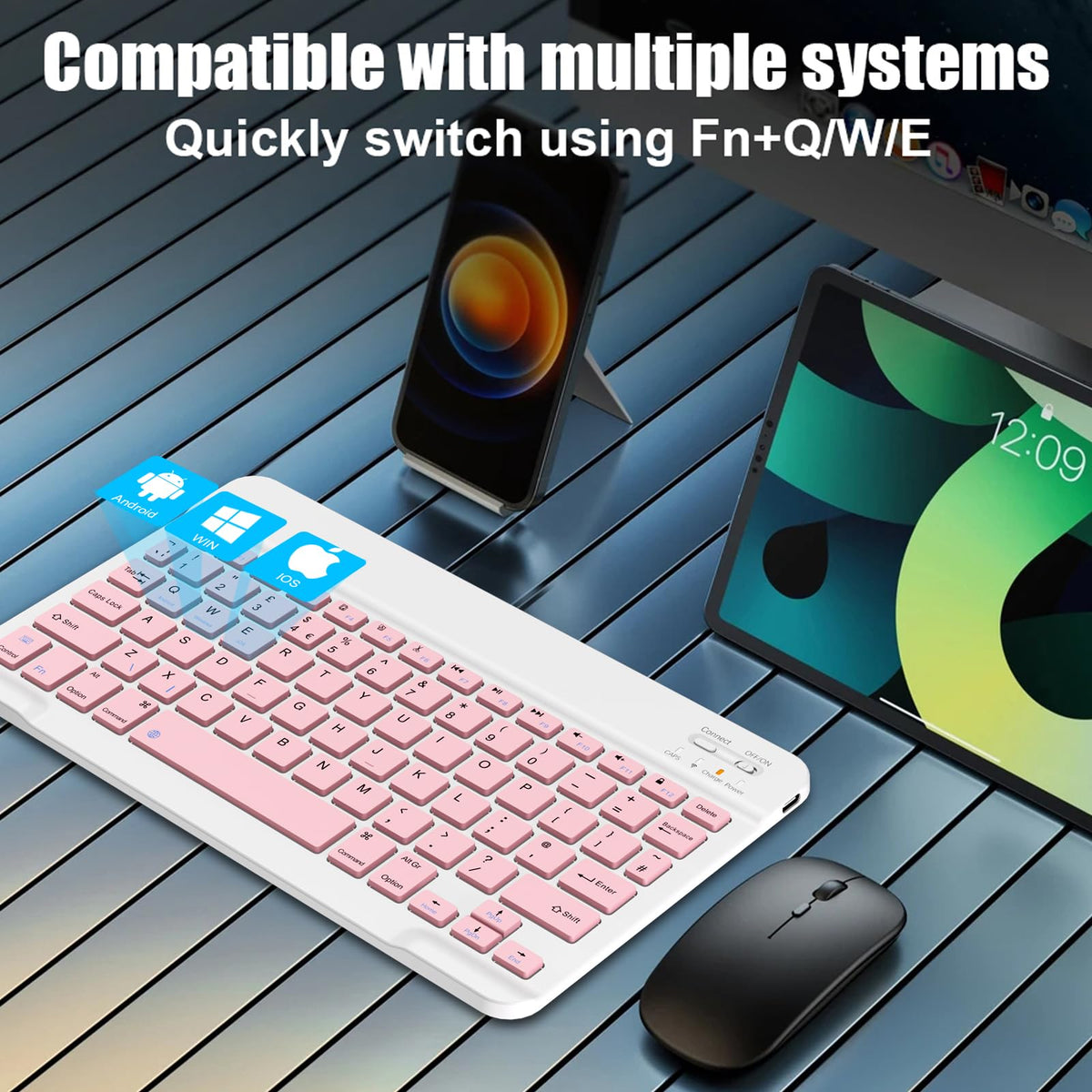 NOOX Bluetooth Keyboard for iPad, Galaxy Tablets, SmartPhones