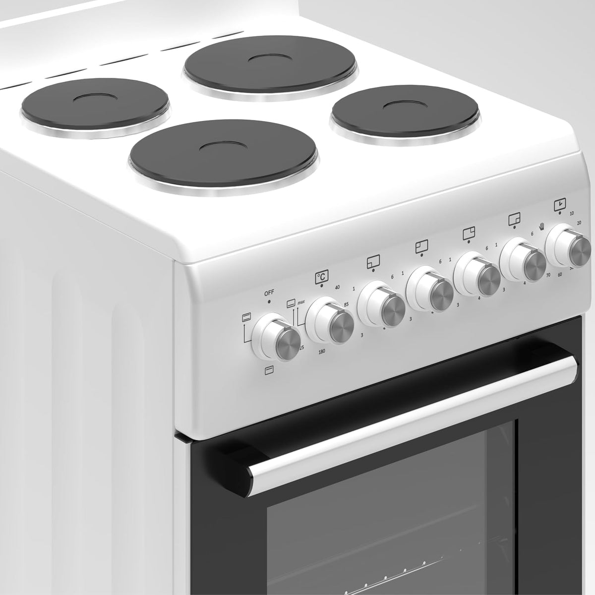 HYE 50cm Freestanding Cooker - Electric Cooker with Kitchen Stove, white