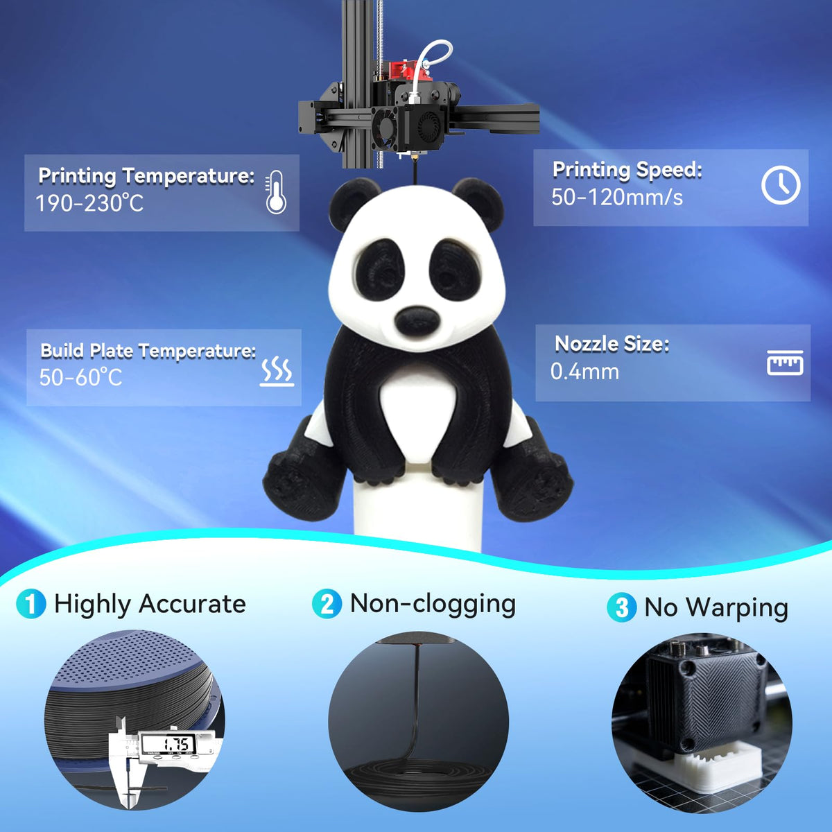 SUNLU TPU Filament TPU 95A 1.75mm Black, Flexible 3D Printer Filament