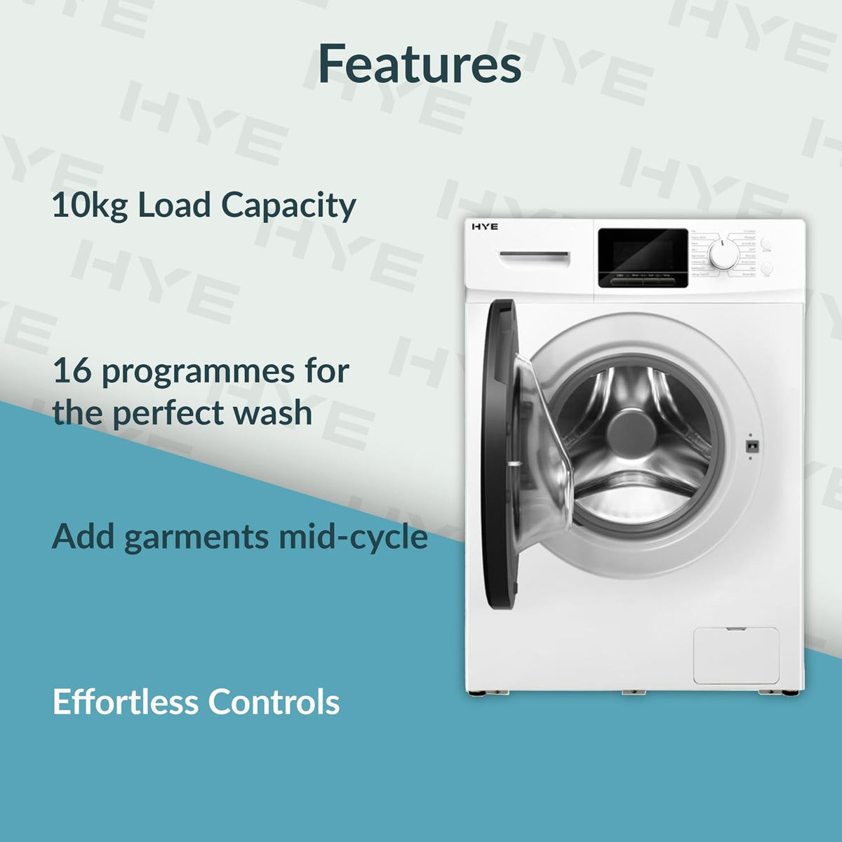 Washing Machine - 10KG Drum, 1400RPM, White