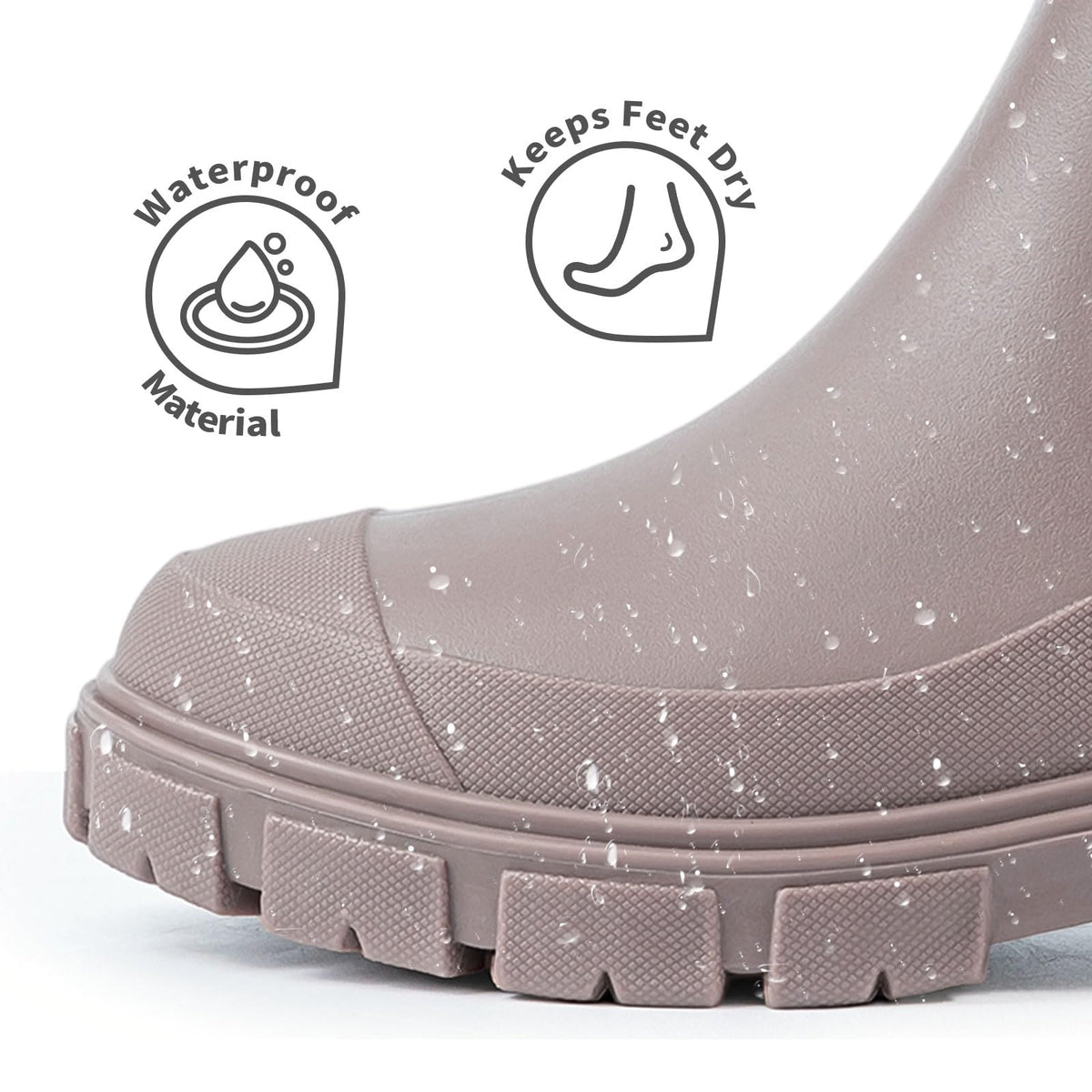 DRECAGE Wellies Boots Women Waterproof Short Chelsea Fashion Ladies Comfortable Rain Boots Outdoors Garden Walking