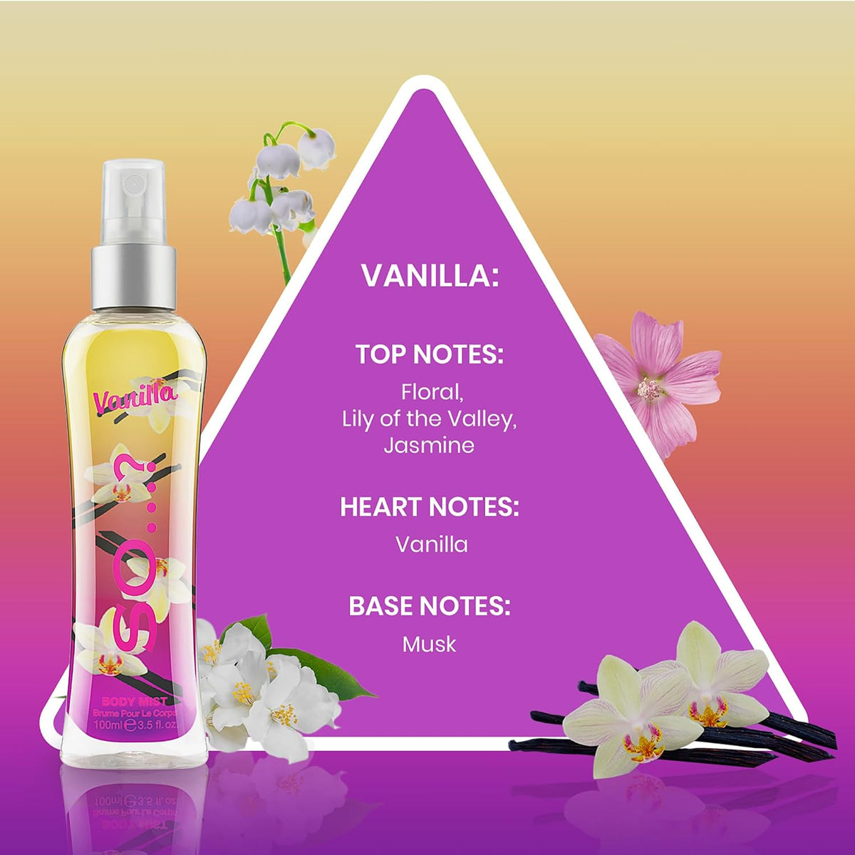 Body Mist By So…? Womens Vanilla Body Mist Fragrance Spray, Travel Size, 100 ml, 1 piece