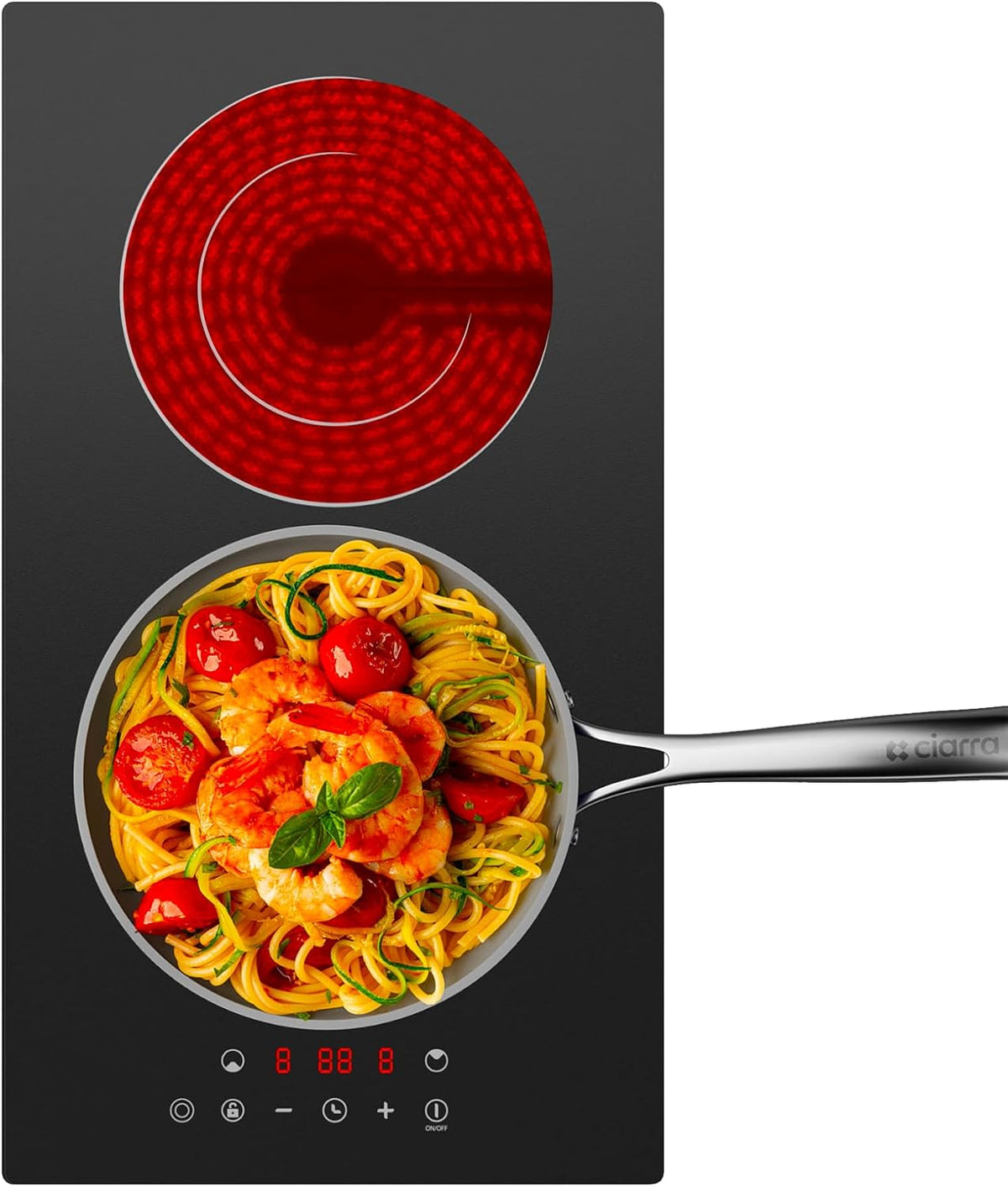 CDV 30cm Ceramic Hob 2 Rings 3200W Dual Ring Built-in Hardwired CDVER322