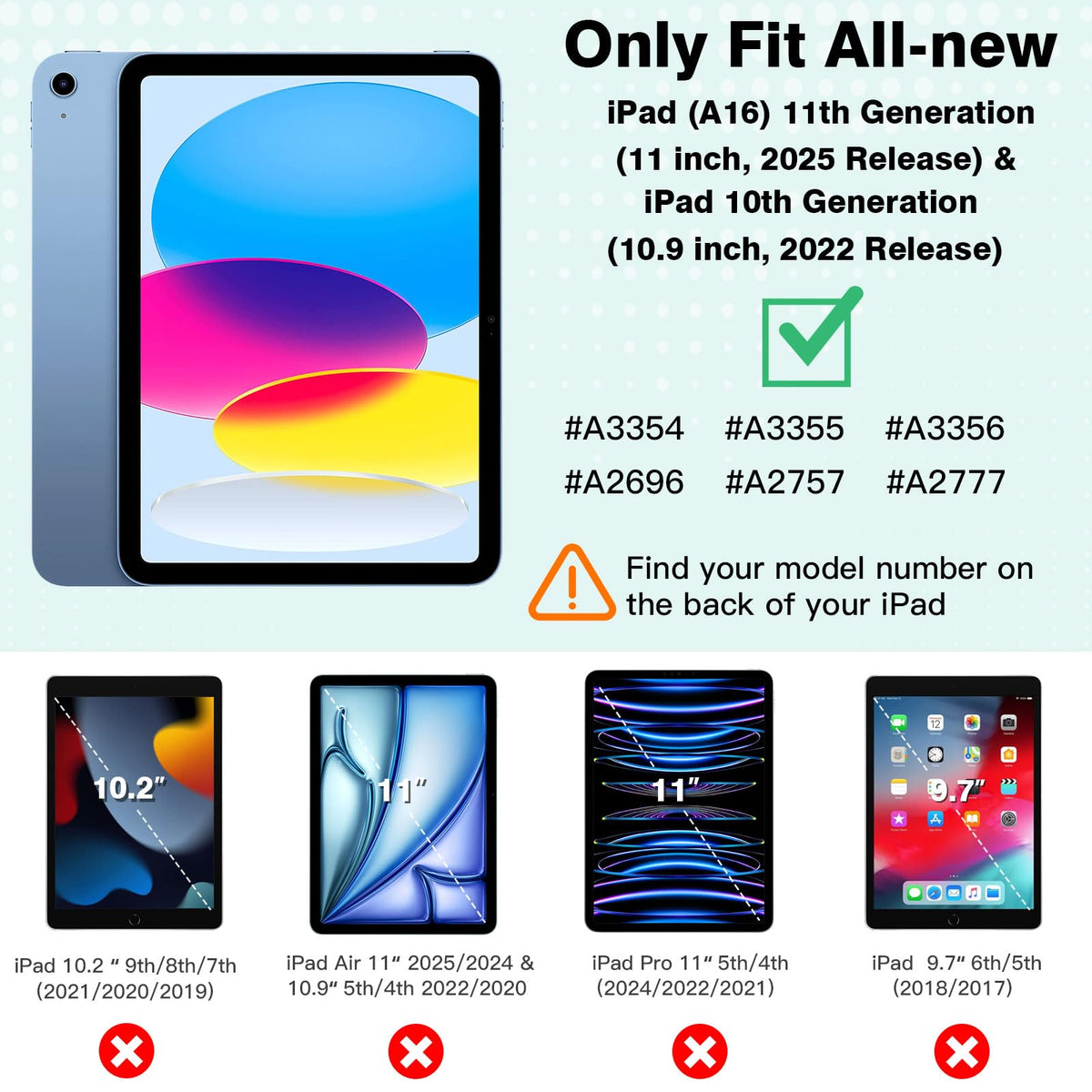 TiMOVO Case for iPad A16 11th Gen 11"/10th Gen 10.9", Abyss Blue