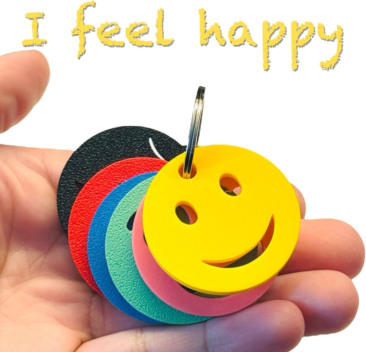 Colour Feelings 6 Emotional Regulation Keychain | 6 Mood Zone Discs for Children and Adults For Special Educational Needs | Emotions Teaching Aid | SEN Communication Tool/Accessory